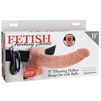 Pipedream Fetish Fantasy Series 9 inch Vibrating Hollow Strap-On with Balls