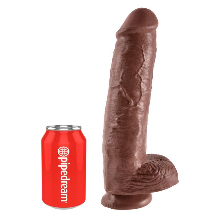 Pipedream King Cock 11 Inch Cock With Balls Brown Realistik Penis
