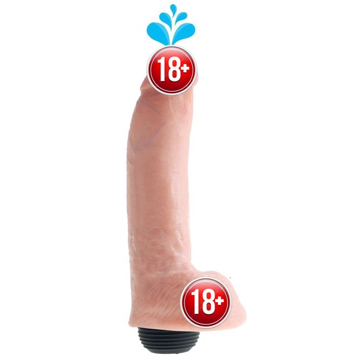 Pipedream King Cock 9" Squirting Cock with Balls Flesh Dildo Boşalabilir Realistik Penis