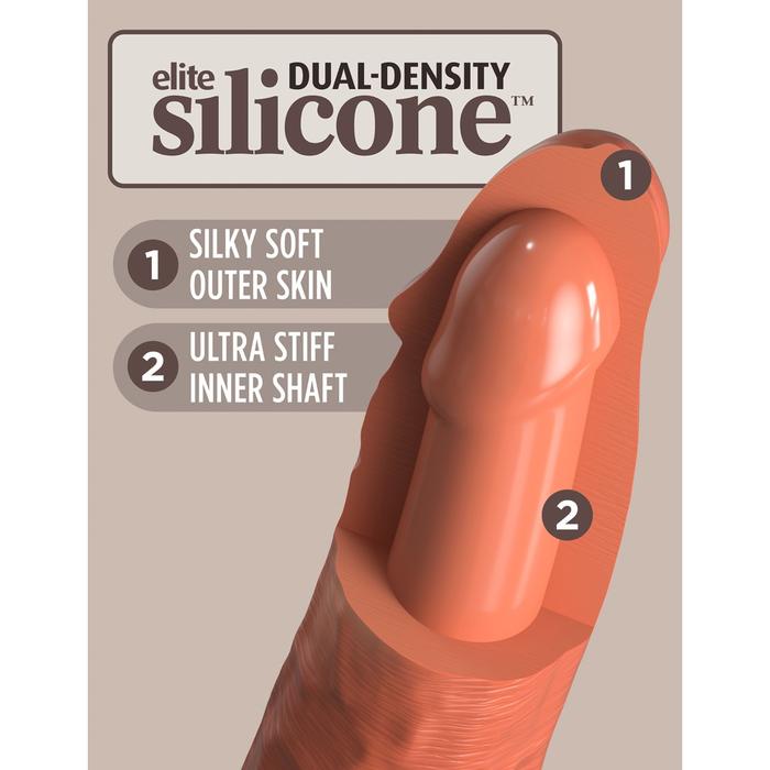 Pipedream King Cock Elite 7 İnch Dual Density Silicone Cock Realistik Penis-Brown