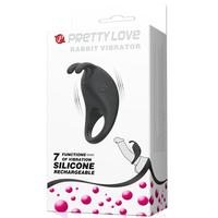 Pretty Love Rabbit Vibrator Cock Ring  7 Modlu Titreşimli Penis Halkası BI-210152
