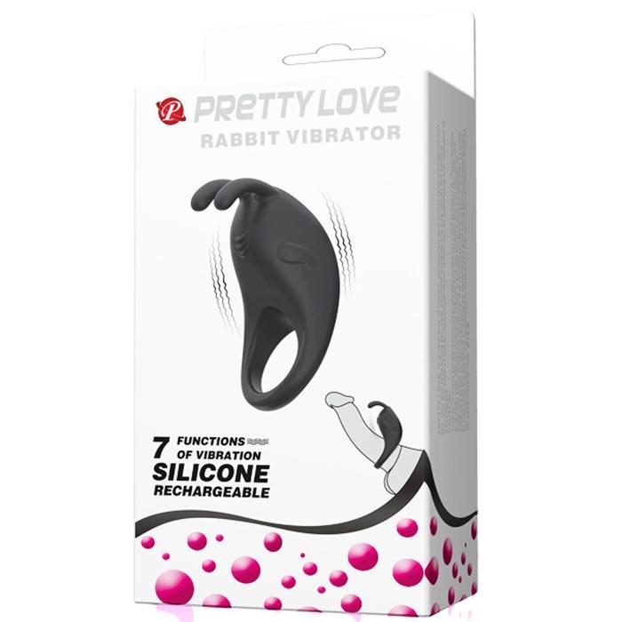 Pretty Love Rabbit Vibrator Cock Ring  7 Modlu Titreşimli Penis Halkası BI-210152