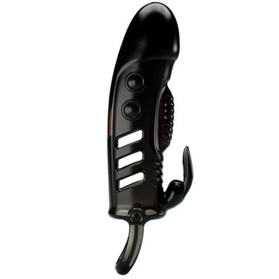 Pretty Love Sloane Penis Sleeve Klitoris Uyarıcılı Titreşimli Penis Kılıfı-Black