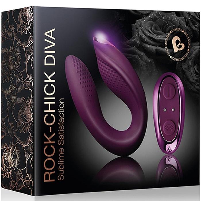 Rocks-Off Rock-Chick Diva Purple Çiftlere Özel Tasarım C Vibratör