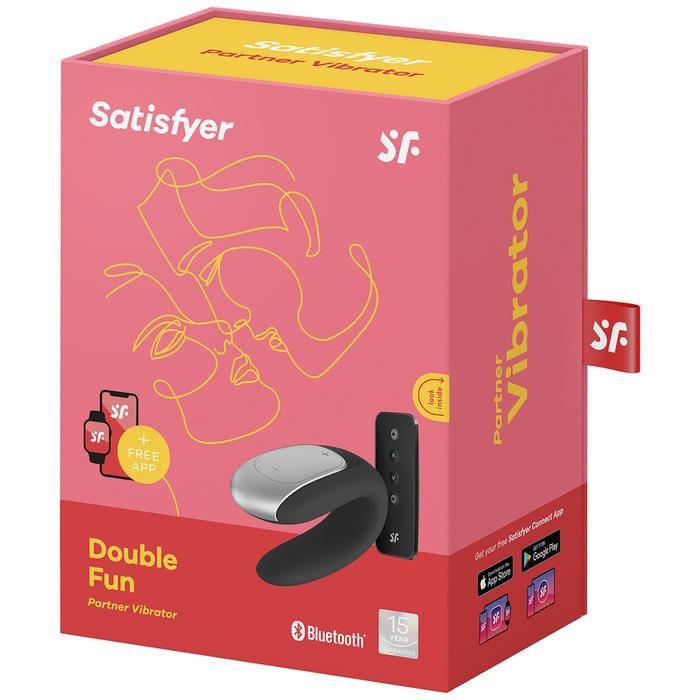 Satisfyer Double Fun Black Telefon Kontrollü Partner Vibratör