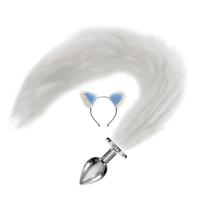 Sexual World Anal Play Mavi Taçlı Kuyruklu Metal Anal Plug-Small