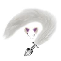 Sexual World Anal Play Mor Taçlı Kuyruklu Metal Anal Plug-Small