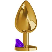 Sexual World Booty Jewellery Taşlı Gold Metal Anal Plug Medium-Purple