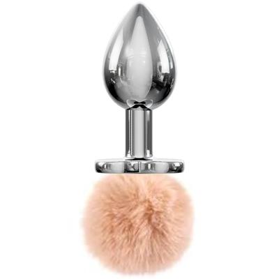 Sexual World Bunny Tail Peluşlu Metal Anal Plug-Coffie