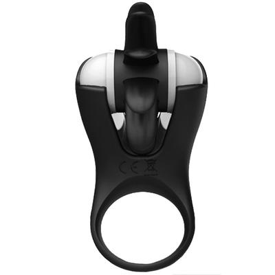 Sexual World Chi Licking Ring Pink Dönebilen Dil Hareketli Penis Halkası-Black