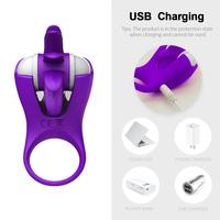 Sexual World Chi Licking Ring Pink Dönebilen Dil Hareketli Penis Halkası-Purple