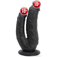 Sexual World Lifelike G-Spot Anal ve Vajinal Çift Taraflı Realistik Penis-Black