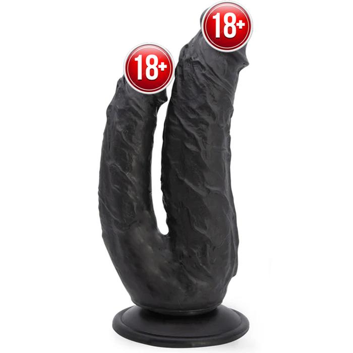 Sexual World Lifelike G-Spot Anal ve Vajinal Çift Taraflı Realistik Penis-Black