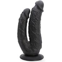 Sexual World Lifelike G-Spot Anal ve Vajinal Çift Taraflı Realistik Penis-Black