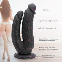 Sexual World Lifelike G-Spot Anal ve Vajinal Çift Taraflı Realistik Penis-Black