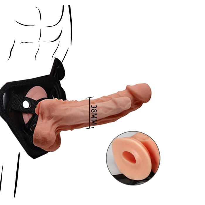 Sexual World Mars Dildo 18.5 cm İçi Boş Belden Bağlamalı Realistik Penis