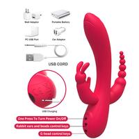 Sexual World Meilisa 3 İn 1 Clitoral Massager Rabbit Vibratör-Red