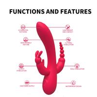 Sexual World Meilisa 3 İn 1 Clitoral Massager Rabbit Vibratör-Red