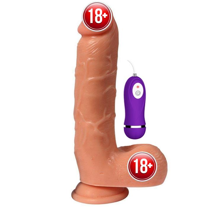 Shequ Adam Ruber Vibrating Dildo 21 cm Titreşimli Realistik Penis SQ-WBC10012-V
