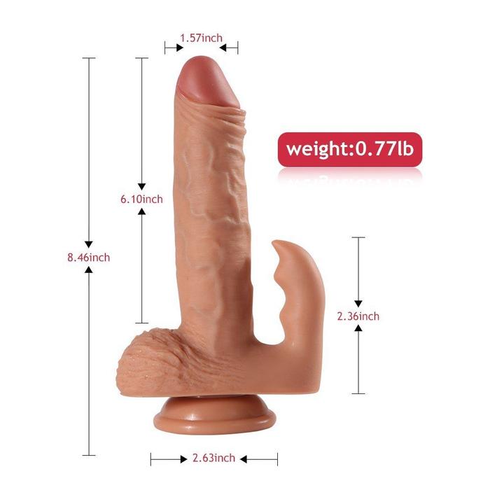 Shequ Dildo Series Austin Sallama Modlu Dual Titreşimli Realistik Penis 21.5 cm SQ-WBC10034-V