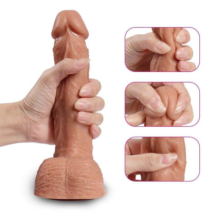 Shequ Hill Telescopic Dildo İleri Geri Hareketli Realistik Penis