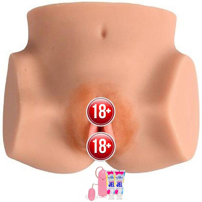 Shequ Mofi Hip Pussy Realistik Kalça Titreşimli Masturbator ve Kayganlaştırıcı Jel