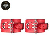 The Fetish Organic Leather Cuffs Hakiki Deri Fetiş Kelepçe Krımızı