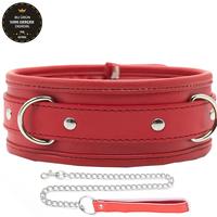 The Fetish Organic Leather Luxury Red Neck Collar Fetiş Tasma