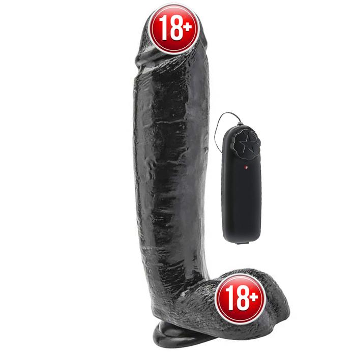 ToyJoy Get Real 10 İnch Vibrating Dildo Black Titreşimli Realistik Penis