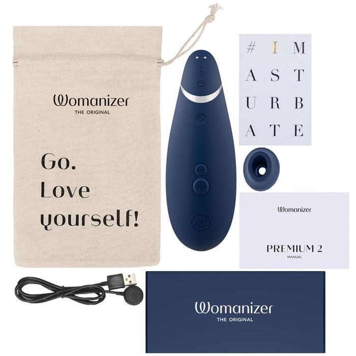 Womanizer Premium 2 Clitoral Sucking Massager Emiş Vibratör-Blueberry