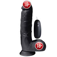 Xise Adam Ruber Vibrating Dildo Black 21 cm Titreşimli Realistik Penis XS-WBC10012-V