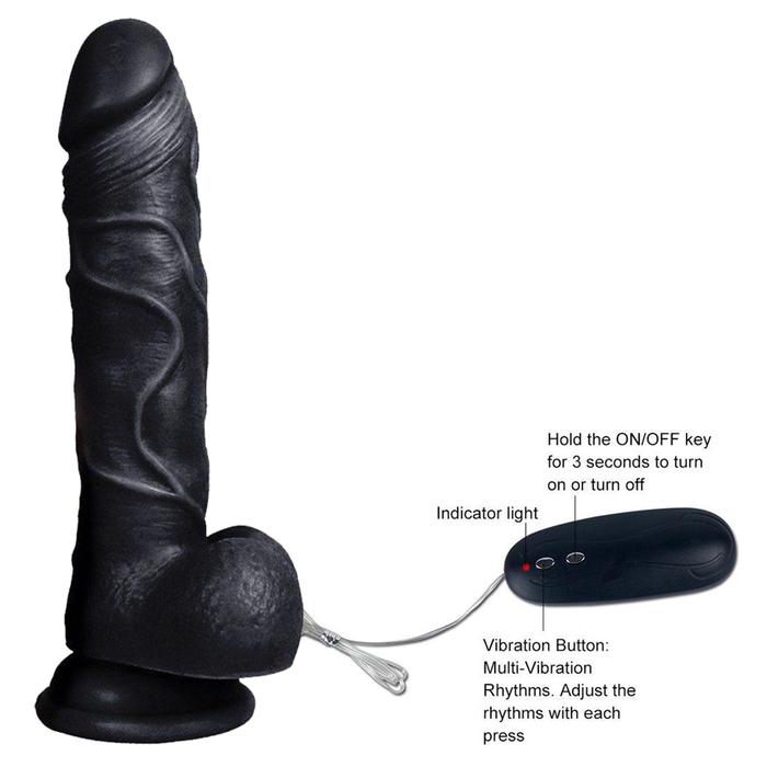 Xise Beast Vibrating Dildo Black 19 cm Titreşimli Realistik Penis XS-WBC10009-V