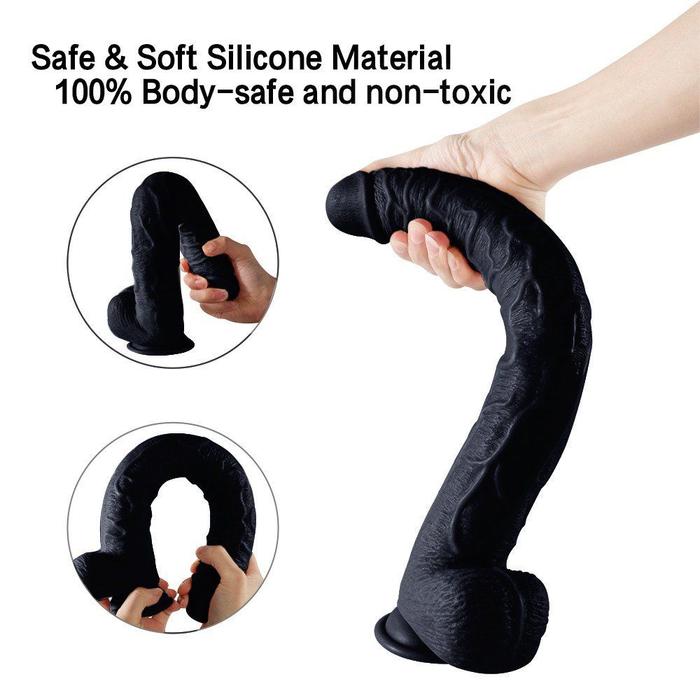 Xise Dildo Series Huoer Black Flexible 29 cm Realistik Büyük Penis XS-WBC10068