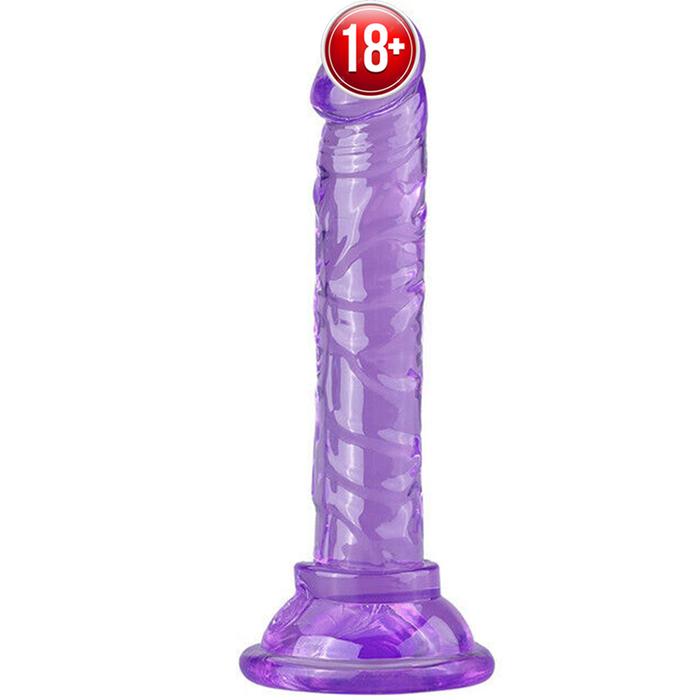 Sexual World Jelly Silicone 14.5 cm Anal ve Vajinal Realistik Penis-Purple