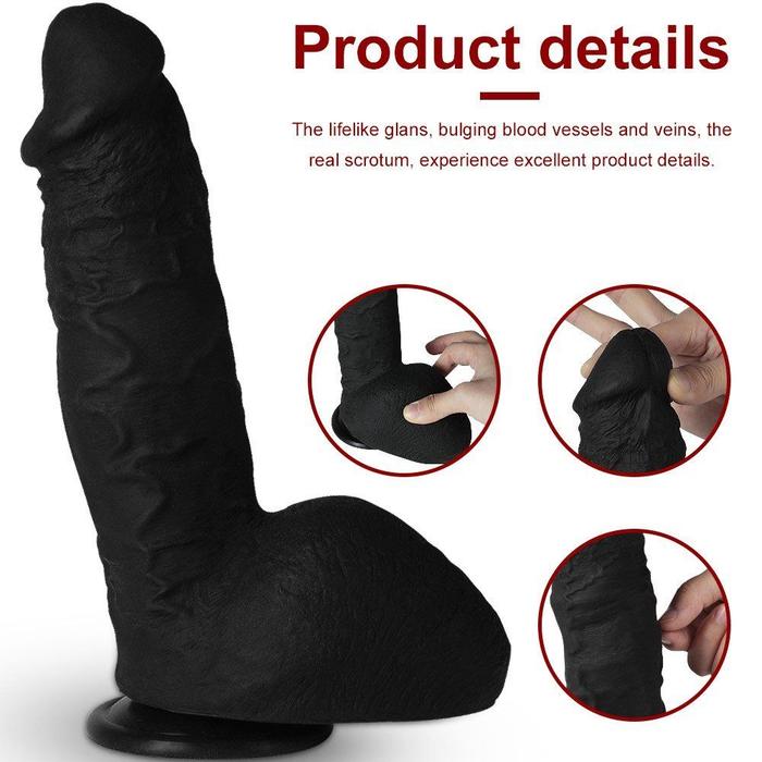 Xise Dildo Series Neptune Black Natural Doku Realistik Penis XS-WBB10052