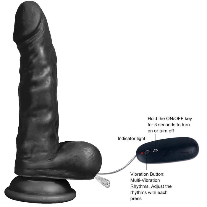 Xise Hung Eagle Vibrating Dildo Black 17 cm Titreşimli Realistik Penis XS-WBC10034-V