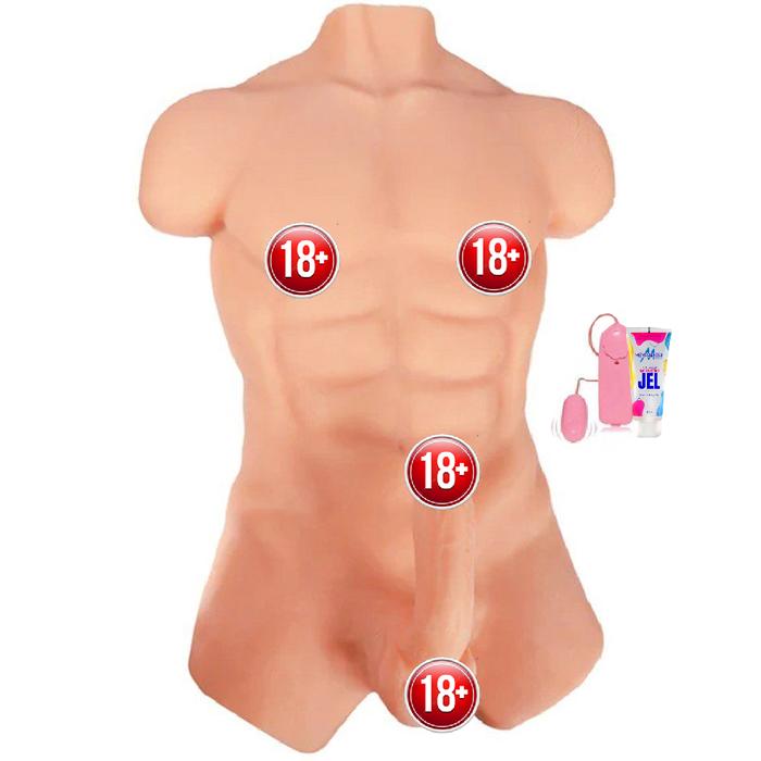 Xise Jack Jones Realistik Silikon Vücut Titreşimli Erkek Masturbator ve Jel