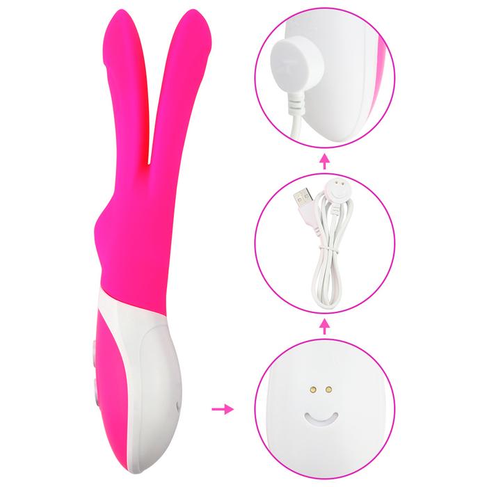 YY Shape Pink Double Couples Çift Stimülasyon Vibratör