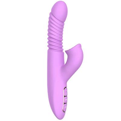 Dibe Angelia Thrusting İleri Geri Hareketli Dilli Rabbit Vibratör-Purple