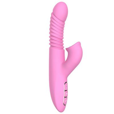 Dibe Angelia Thrusting İleri Geri Hareketli Dilli Rabbit Vibratör-Pink