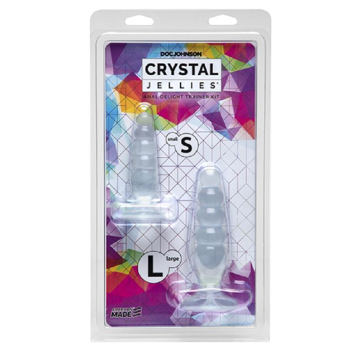 Doc Johnson Crystal Jellies Anal Delight Trainer Kit Clear Anal Set