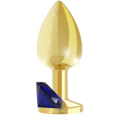 Erox Booty Jewellery Mavi Taşlı Gold Metal Anal Plug Large