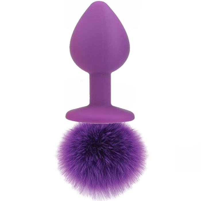 Erox Bunny Tail Purple Peluşlu Mor Silikon Anal Plug