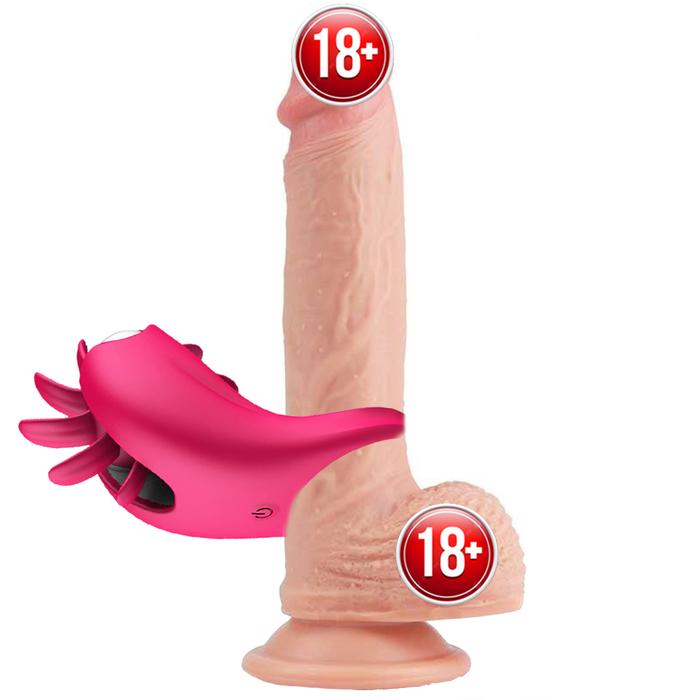 Erox Licking Cock Ring Pink Dönebilen Dil Hareketli Penis Halkası