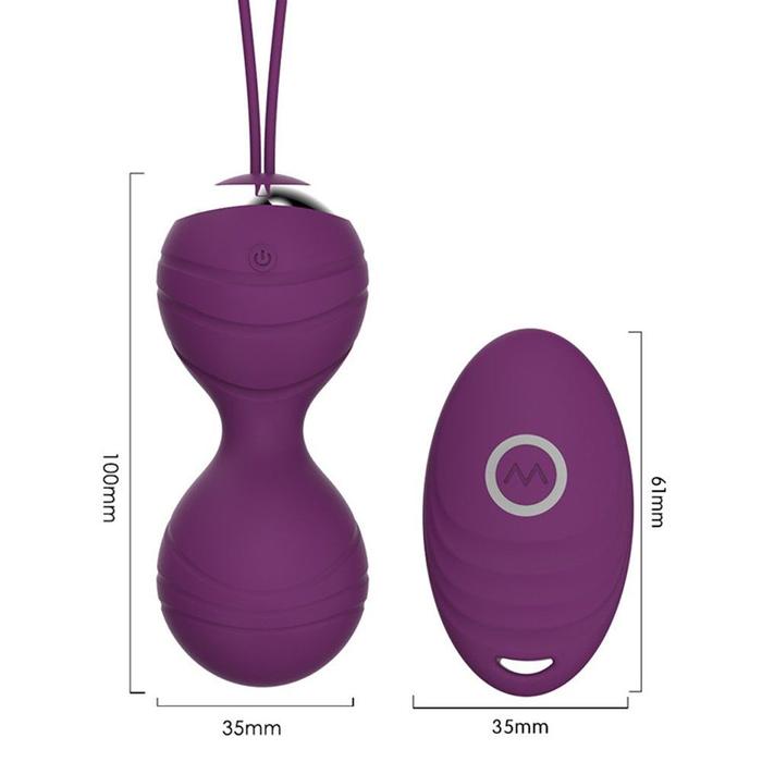 Erox Muine Exuis Kegel Balls Uzaktan Kumanda Kegel Vibratör-Purple