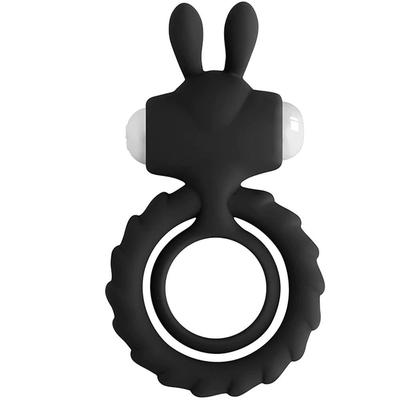 Erox Nuo Black Clitoral Rabbit Klitoral Titreşimli Penis Halkası