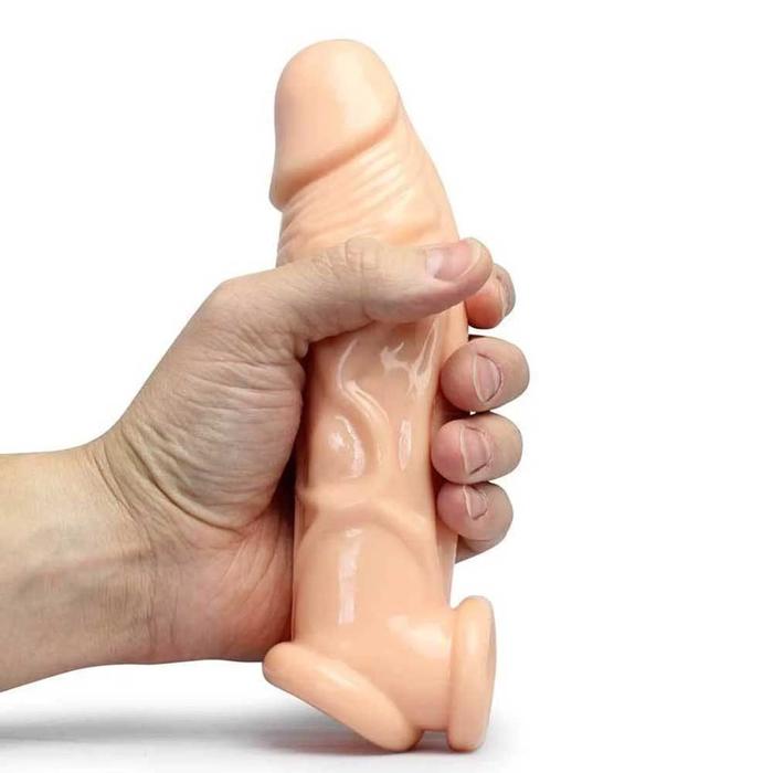 Erox Softy Enlarger Penis Sleeve Gerçek Doku Testik Destekli Penis Kılıfı