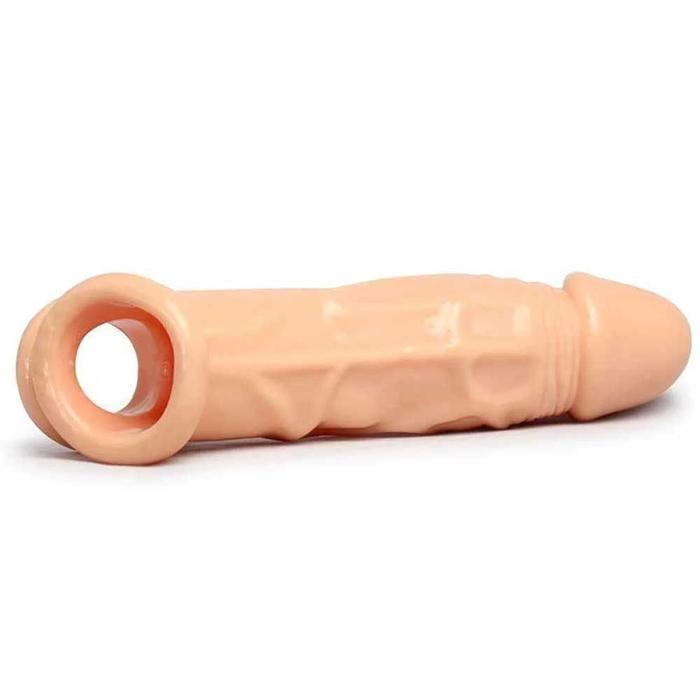 Erox Softy Enlarger Penis Sleeve Gerçek Doku Testik Destekli Penis Kılıfı