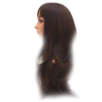 Erox Toupee Hair Kanekalon Fiber Sentetik Peruk Siyah Uzun İpek Saç