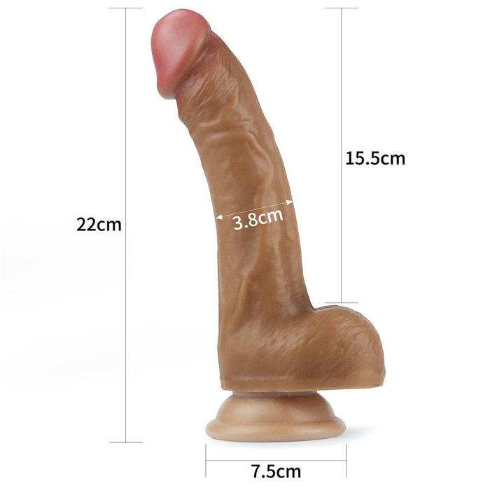 Lovetoy Dual Layered Platinum Silicone Brown Dildo 20 cm Realistik Penis LV4004B